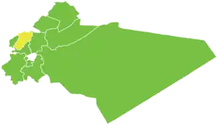 Map of al-Zabadani District within Rif Dimashq Governorate