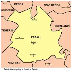 Map of Žabalj municipality