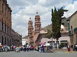 Zacatecas Cathedral and main street