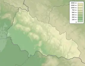 Map showing the location of Uzhanskyi National Nature Park