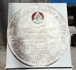 Dedication plaque for the bridge