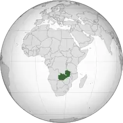 Location of Zambia