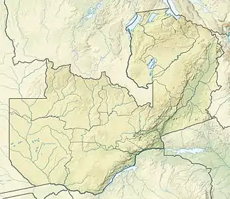 Map showing the location of Kasanka National Park