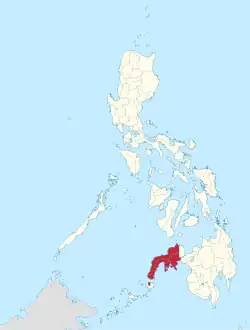 Map of the Philippines highlighting Zamboanga Peninsula