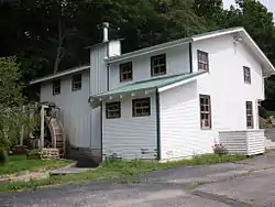 Mill building and waterwheel at Zanoni