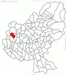 Location in Mureș County