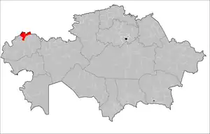 Location of Zelenov District in Kazakhstan