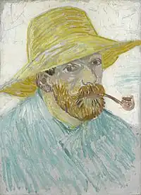 Self-Portrait with Pipe and Straw Hat, Summer 1888Oil on pasteboard, 42 × 31 cmVan Gogh Museum, Amsterdam (F524)