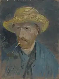 Self-Portrait with Straw Hat and a Pipe (reverse image), 1887Van Gogh Museum, Amsterdam (F179v)