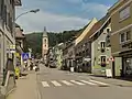 Zell im Wiesental, church (Stadtpfarrkirche) in the street