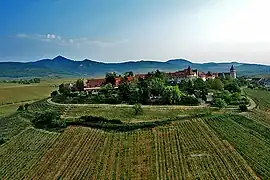 An aerial view of Zellenberg