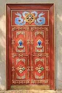 Decorated door of Dzuu Temple