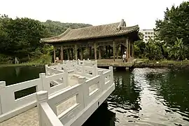 A Zig-zag bridgeat the National Palace Museum in Taipei