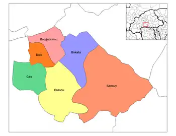 Sapouy Department location in the province