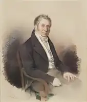 Zoé Goyet, portrait of a seated man, pastel, private collection