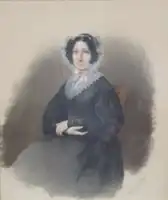 Portrait of a seated woman, pastel private collection