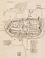 Zofingen in 1715 showing the compact, walled city