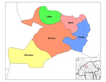 Léba Department location in the province