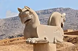 Huma bird capital at Persepolis