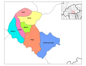 Guiba Department location in the province