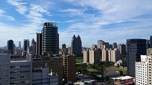 Kaohsiung skyline in Zuoying District and Gushan District.