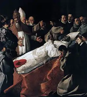 The Death of St. Bonaventure (The Body of St. Bonaventure in the Presence of Pope Gregory X and James I of Aragon), 1629–1630, Louvre Museum