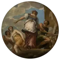  circular painting with multiple figures