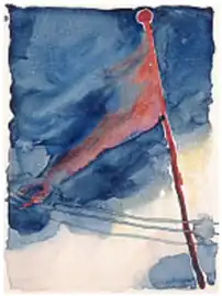 Georgia O'Keeffe, The Flag, watercolor and graphite on paper, 12 × 8 3/4 in. (30.5 × 22.2 cm), 1918