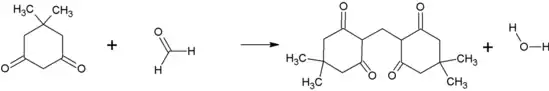 Reaction of dimedone with formaldehyde