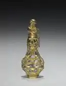 French Rococo glass bottle mounted in gold; circa 1775; overall: 70 mm × 29 mm (2.8 in × 1.1 in); Cleveland Museum of Art