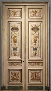 Neoclassical painted double-leaf door, 1790s, by Pierre Rousseau, in the Cleveland Museum of Art (US)