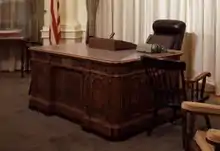  Replica of the Resolute desk in the Kennedy Library