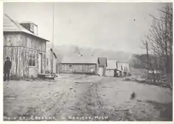 Historic picture of the main street in the settlement of Crescent
