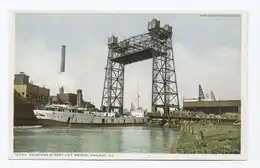 Halstead Street Lift Bridge (colorized)