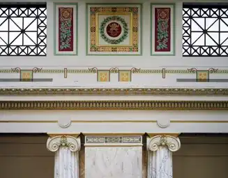 Polychrome Greek Revival Ionic capitals in the Washington Union Station, Washington, D.C., US, by Daniel Burnham, c.1907