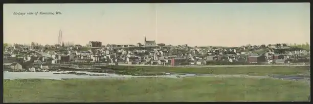 Birdseye view of Kewuanee, from a postcard circa 1909