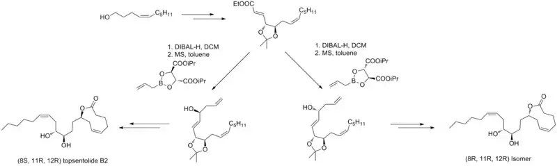 Application of Roush allylation reaction