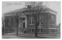 Black-and-white picture of Carnegie Library in Cedarville OH