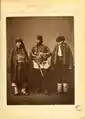 Bulgarian men of Koyuntepe and Ahı Çelebi and Muslim man of Filibe, from Les costumes populaires de la Turquie en 1873, published under the patronage of the Ottoman Imperial Commission for the 1873 Vienna World's Fair
