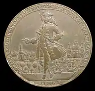 Medalla con la que la armada inglesa pretendía festejar la toma de Cartagena de Indias, que no se produjo (1741).