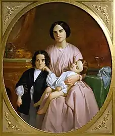 Retrato de la mujer y los hijos del pintor (c. 1860-1865), Museo Nacional de Arte de Cataluña.