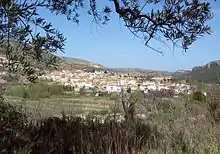 Vista meridional de Casas Altas (Valencia), pueblo natal de Francisco Candel.