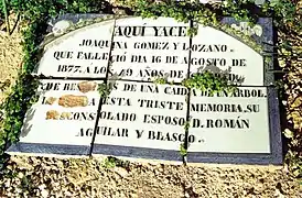 Detalle de plafón (señalización de pared) en el cementerio municipal de Casas Bajas (Valencia), año 1877.