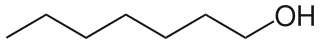 Fórmula estructural de la molécula de heptanol