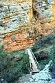 Detalle de puente a la entrada de los Estrechos del Cañamar, Ruta de los Estrechos del Ebrón, en Tormón (Teruel).