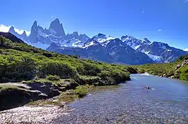 Monte Fitz Roy visto desde el Parque Nacional Los Glaciares, Argentina