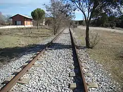 Vías para el Parque de Artillería con las traviesas de hormigón