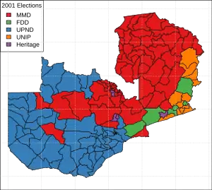 Elecciones generales de Zambia de 2001