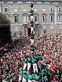 Primer pilar de vuit amb folre i manilles descarregat en Barcelona,  Castellers de Vilafranca, 25/09/2005