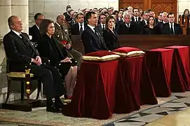 Funerales de Adolfo Suárez (tras los reyes, los presidentes del gobierno aún vivos-), 2014.